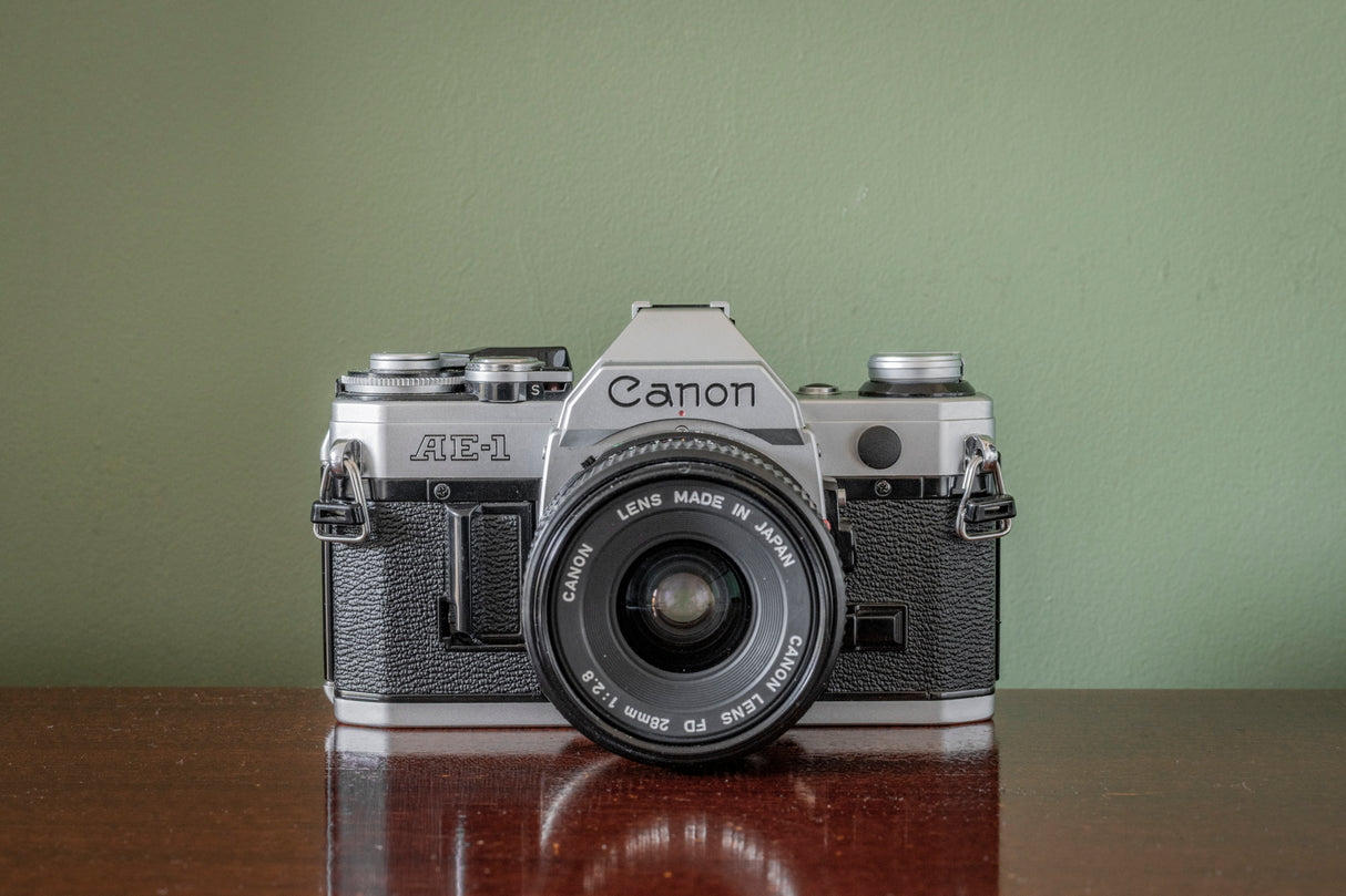 STUNNING Canon AE1 35mm SLR Film Camera + Canon 28mm F2.8 FD Lens