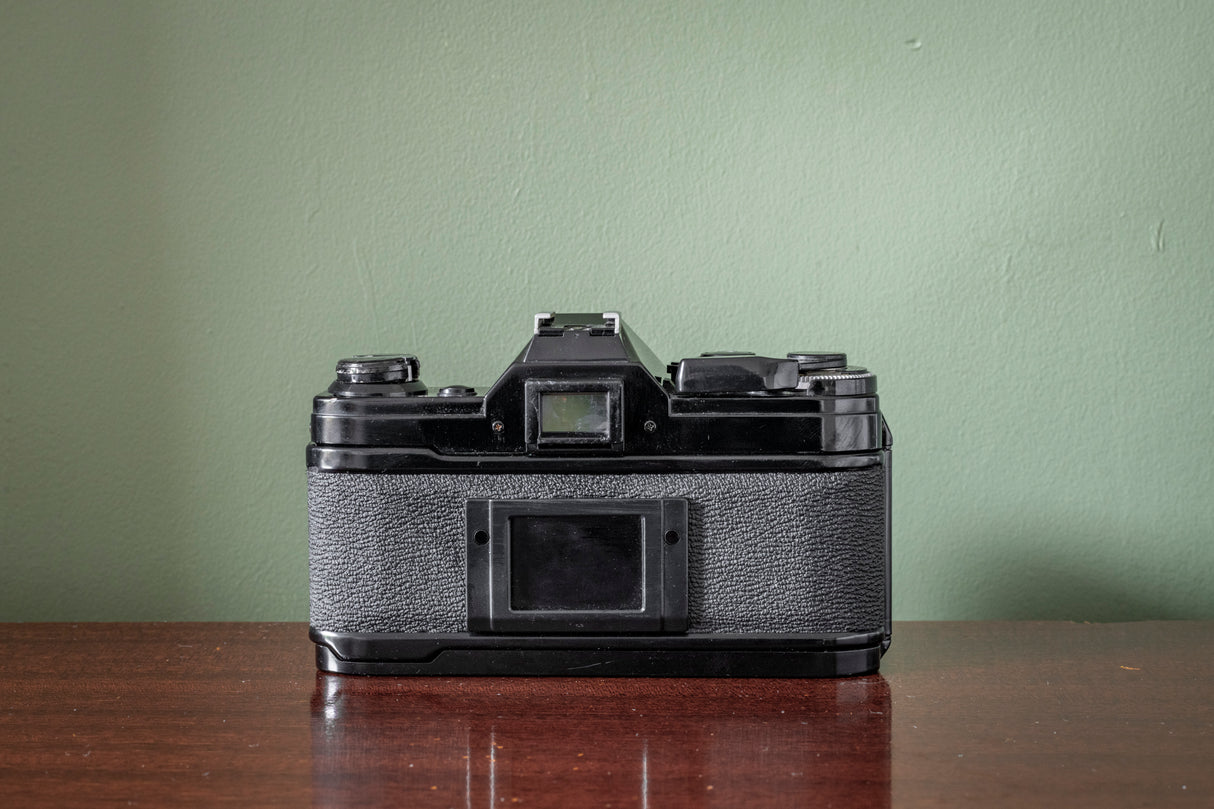 RARE Black Canon AE1 35mm SLR Film Camera + Canon 28mm F3.5 FD Lens