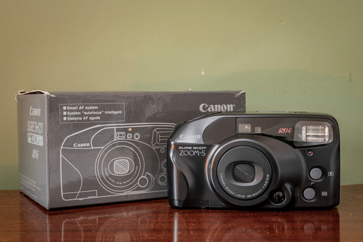 BOXED 1990s Canon Sure Shot Zoom-S 35mm Point and Shoot Film Camera