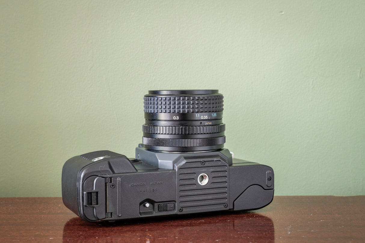 MINT 1980s Canon T70 35m SLR Film Camera BUNDLE with 2 Lenses!