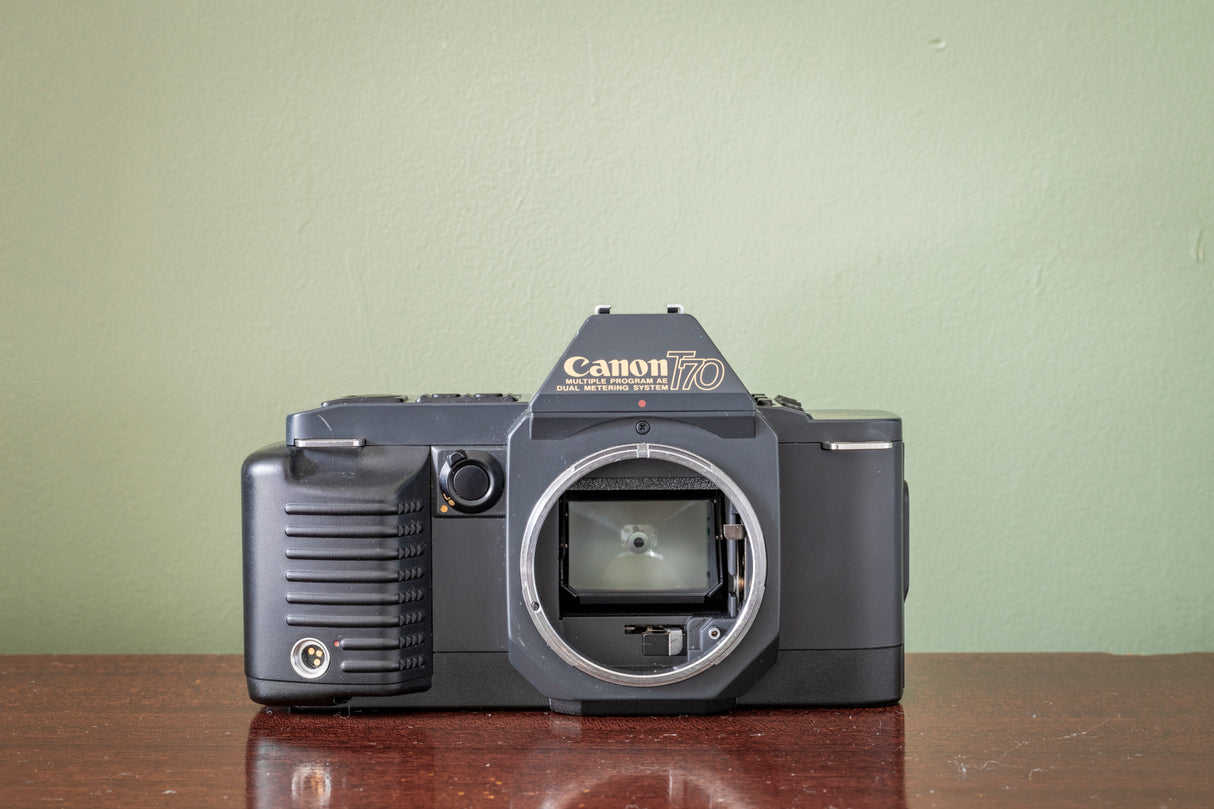 MINT 1980s Canon T70 35m SLR Film Camera BUNDLE with 2 Lenses!