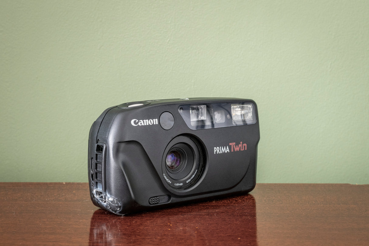 Canon Sure Shot Prima Twin 35mm Point and Shoot Film Camera