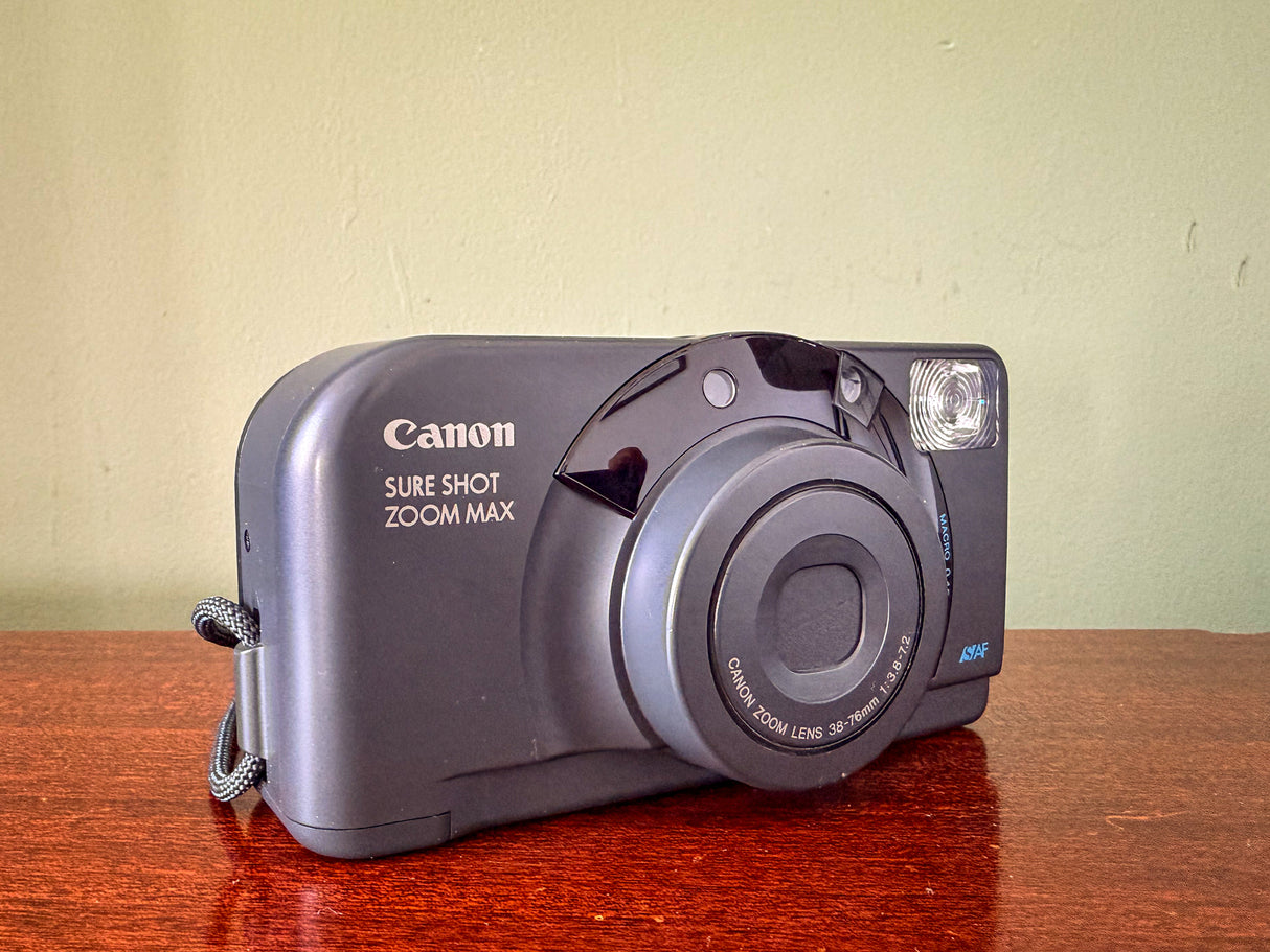 Boxed 1990s Canon Sure Shot Zoom Max 35mm Point & Shoot Film Camera