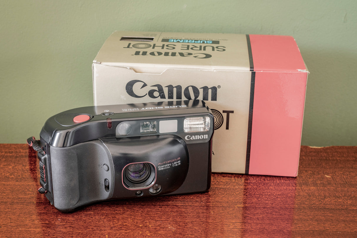 Boxed Canon Sureshot Supreme 35mm Point and Shoot Film Camera