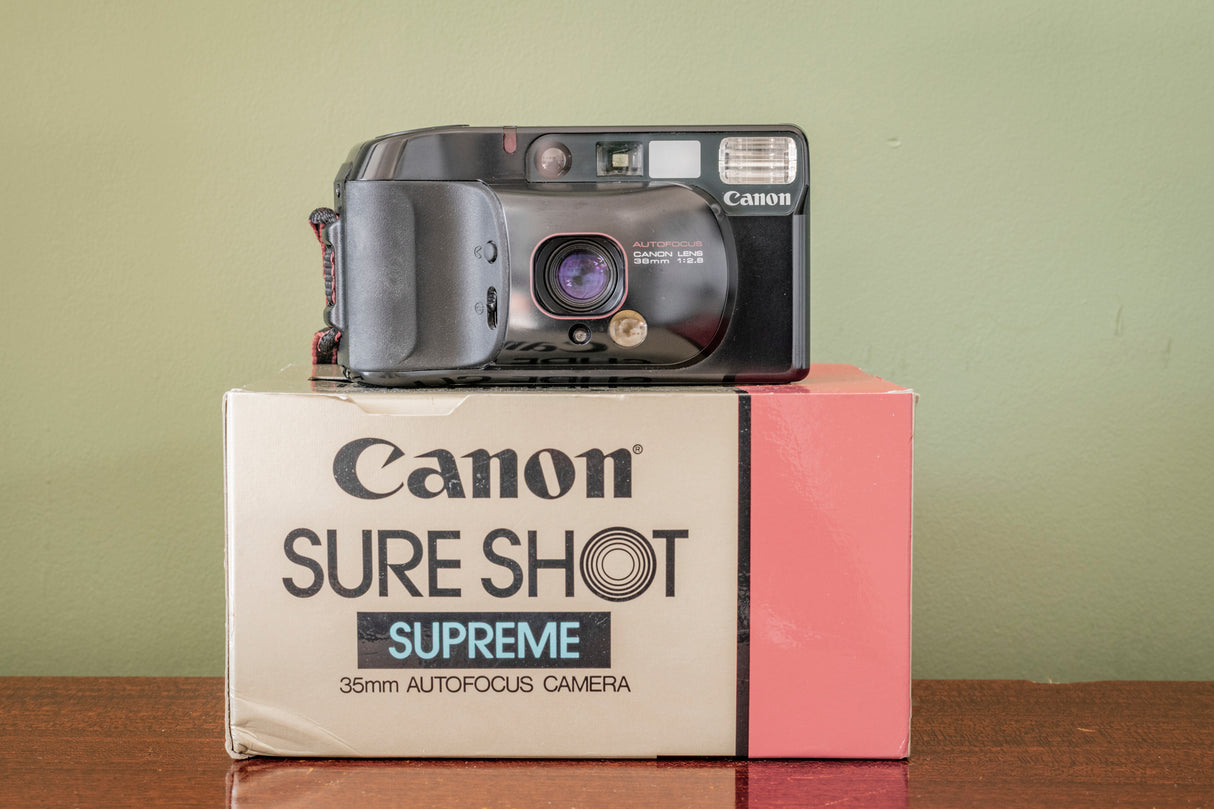 Boxed Canon Sureshot Supreme 35mm Point and Shoot Film Camera