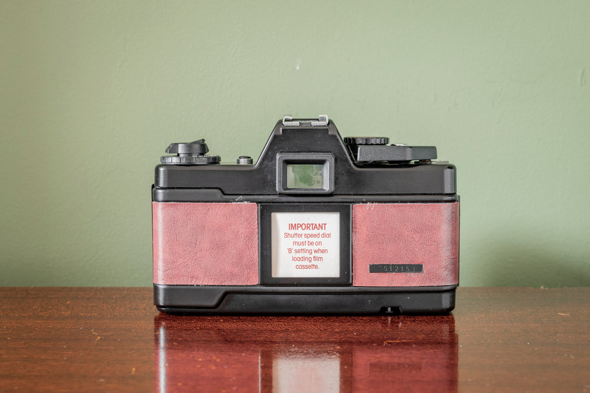 Gorgeous Praktica BMS 35mm Film Camera + Practicar 28mm F2.8 Lens ( Red Leatherette )