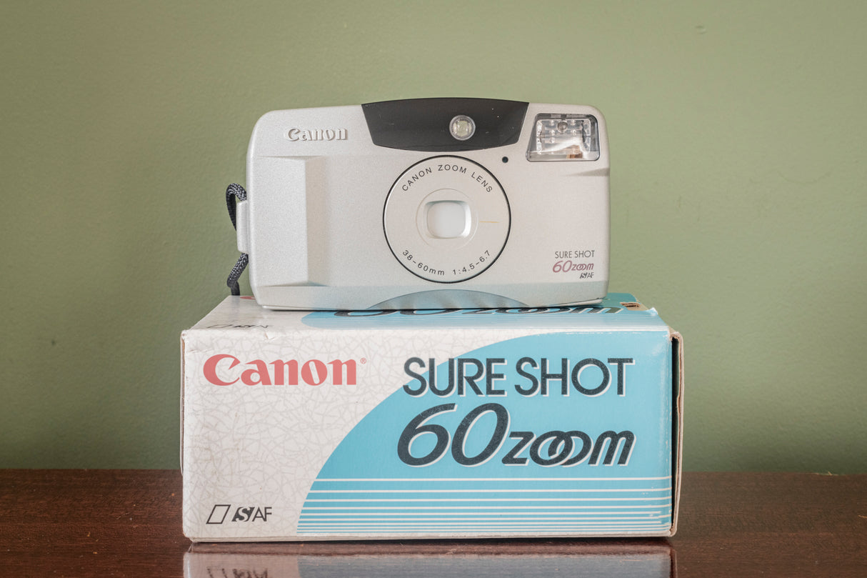 BOXED Ex-Display Canon Sure Shot 60 Zoom 35mm Point and Shoot Film Camera