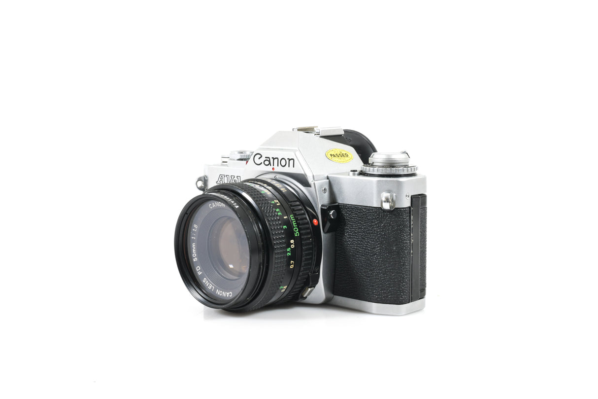 Canon AV-1 35mm SLR Film Camera with Canon FD 50mm F1.8 Lens