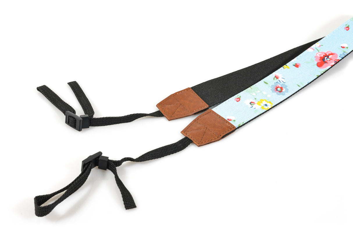 Summer Flower Premium Camera Strap - Sky Blue
