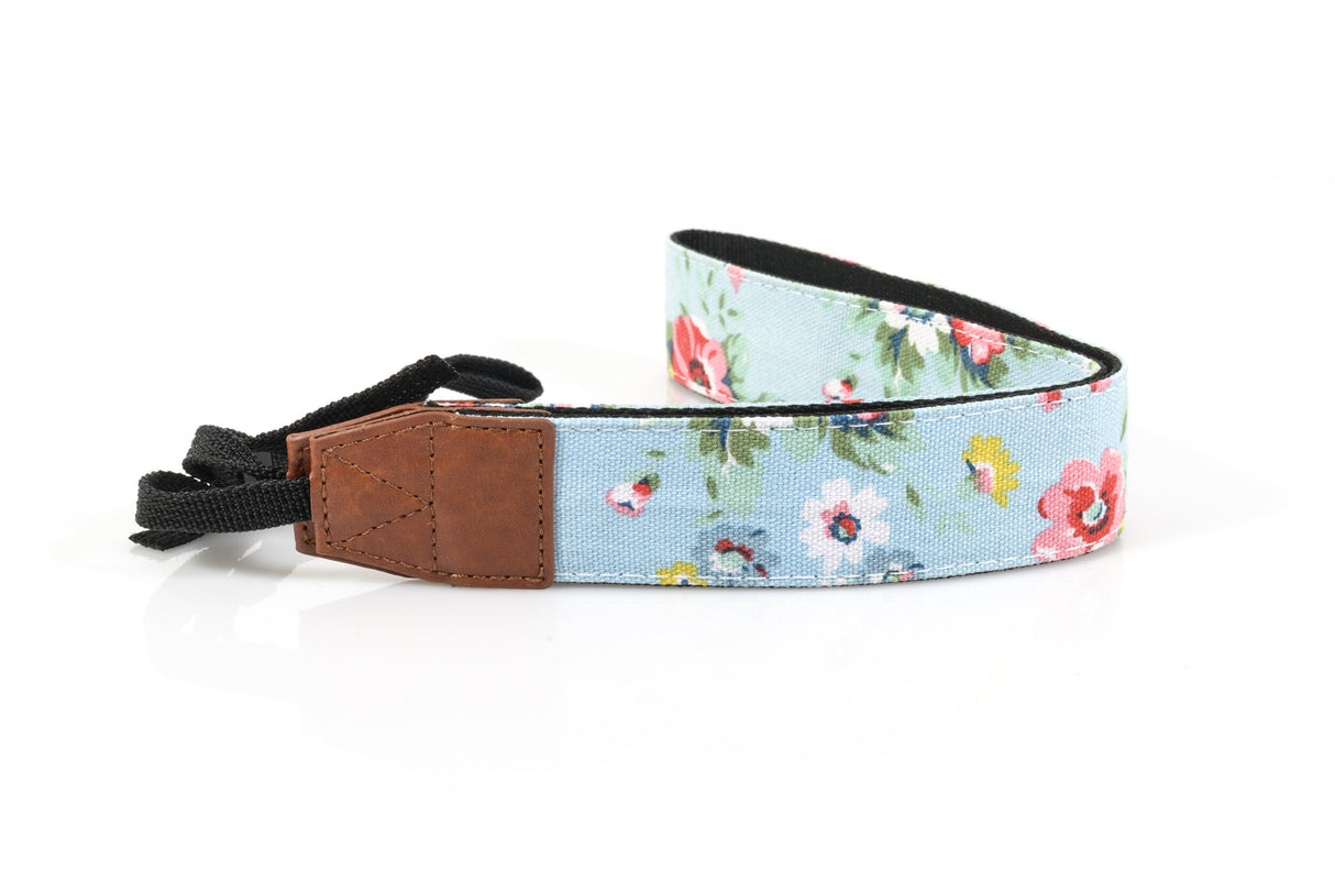 Summer Flower Premium Camera Strap - Turquoise