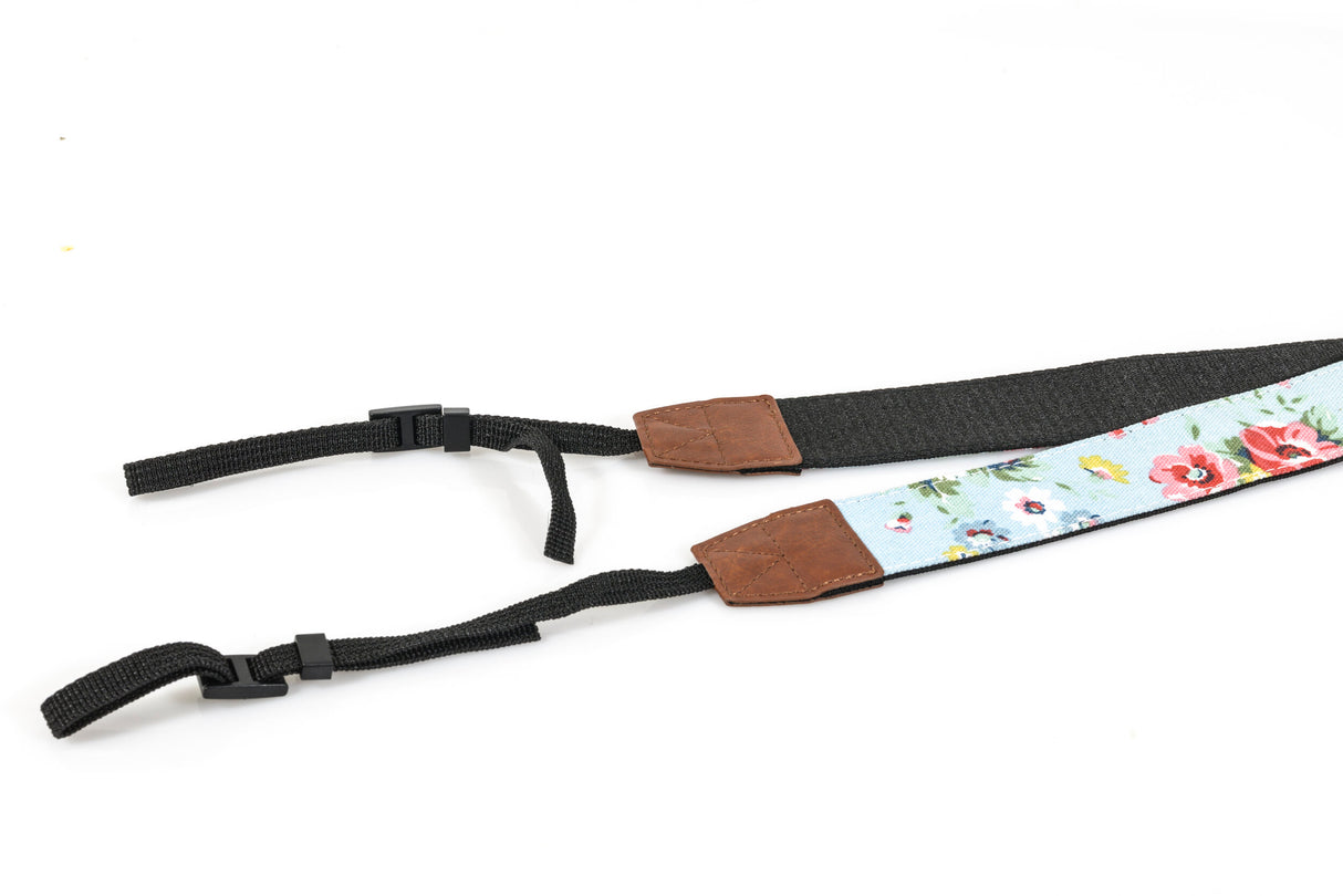 Summer Flower Premium Camera Strap - Turquoise