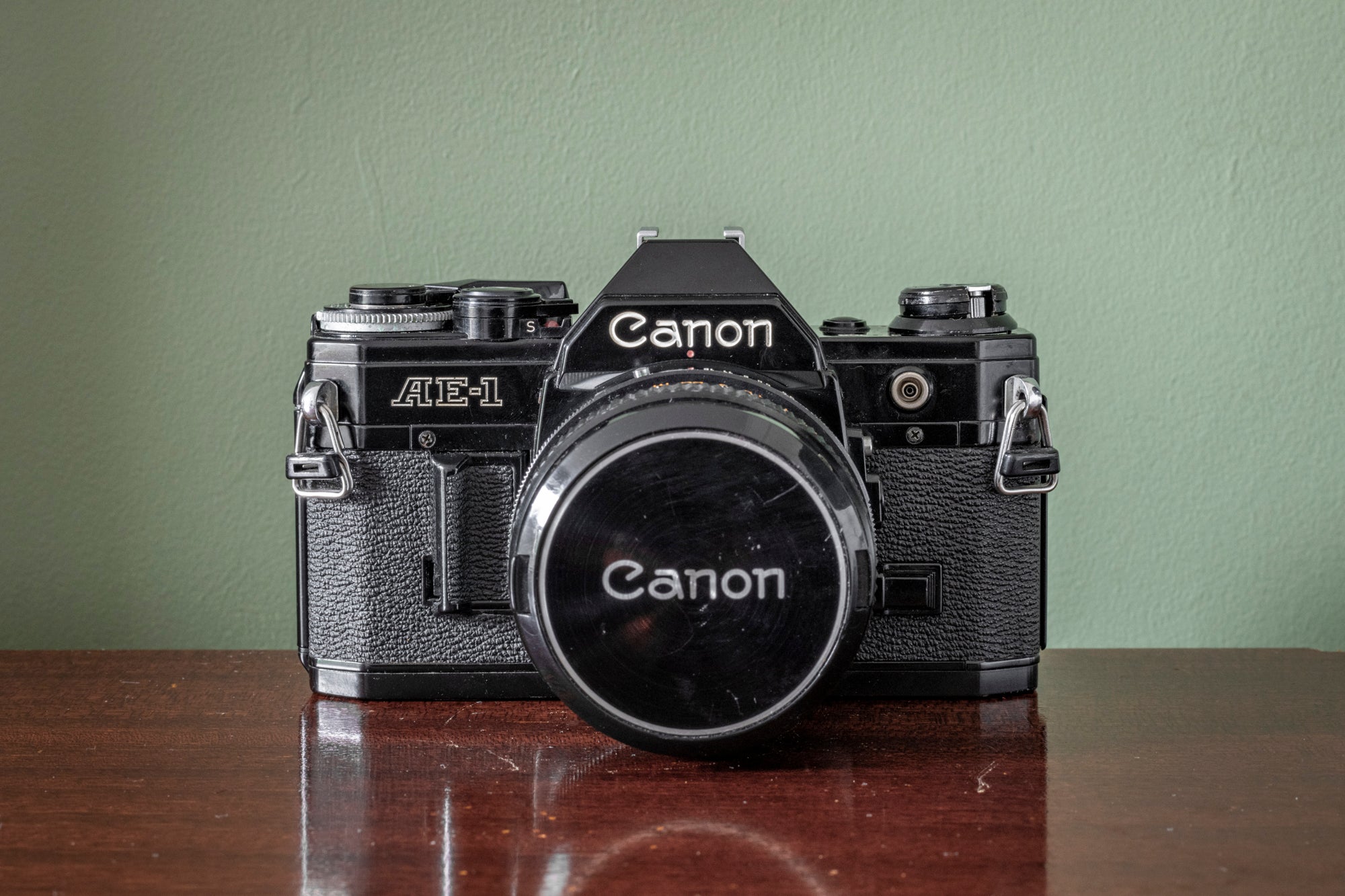 RARE Black Canon AE1 35mm SLR Film Camera + Canon 28mm F3.5 FD