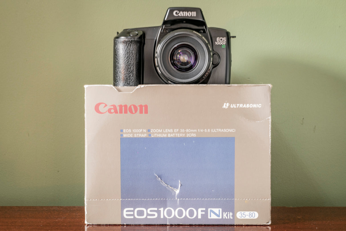 Boxed Canon EOS 1000FN 35mm SLR Film Camera Kit with Canon 35-80mm USM Lens
