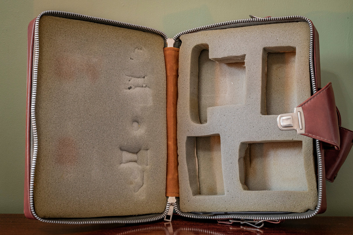 * RARE * Praktica BC1 35mm Film Camera Kit with Pentacon 50mm F1.8, 28mm F2.8 & 135mm F2.8 Lens + Incredible old leather carry case