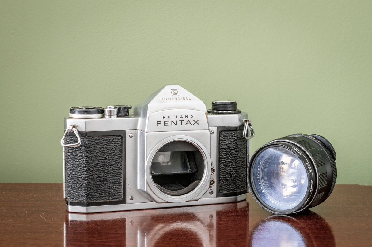 RARE 1960s Honeywell Pentax H3 35mm SLR Film Camera + ASAHI Auto-Takumar F1.8 55mm Lens