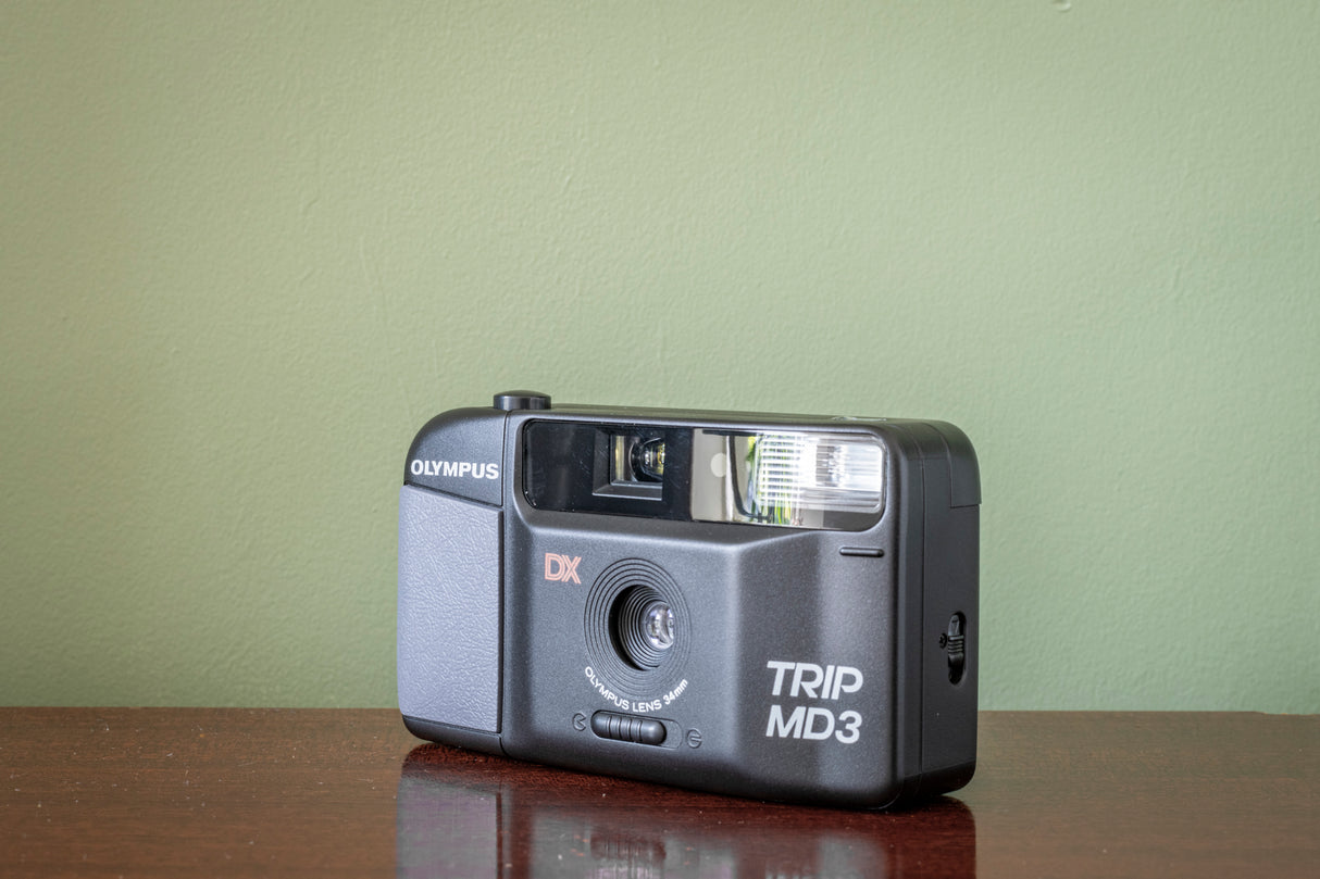 New Boxed Olympus Trip MD3 35mm Point and Shoot Film Camera - Black