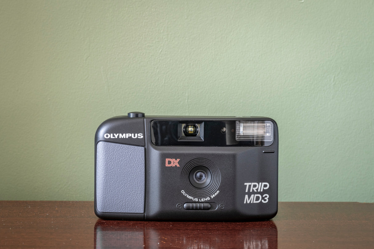 New Boxed Olympus Trip MD3 35mm Point and Shoot Film Camera - Black