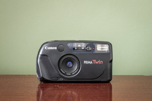 Canon Sure Shot Prima Twin 35mm Point and Shoot Film Camera