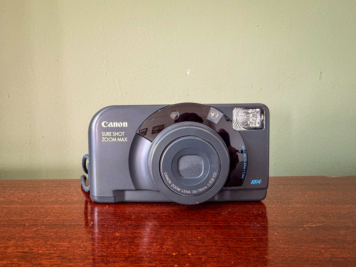 Boxed 1990s Canon Sure Shot Zoom Max 35mm Point & Shoot Film Camera