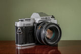 Gorgeous Minolta X-300 35mm SLR Film Camera + Minolta MD Rokker 50mm F1.7mm Lens