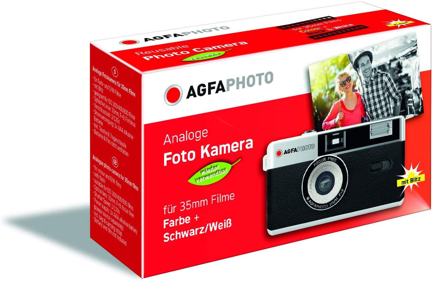 *NEW* AGFA Photo 35mm Point and Shoot Film Camera - Red