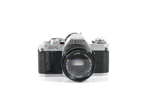 Canon AV-1 35mm SLR Film Camera with Canon FD 50mm F1.8 Lens