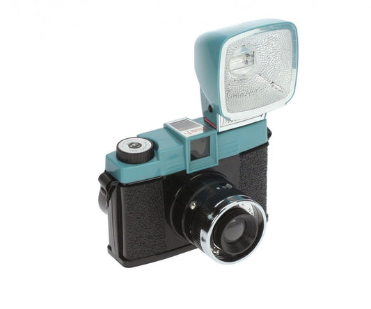 NEW Lomography Lomo Diana (Black/Blue) 120mm Mini Camera and Flash