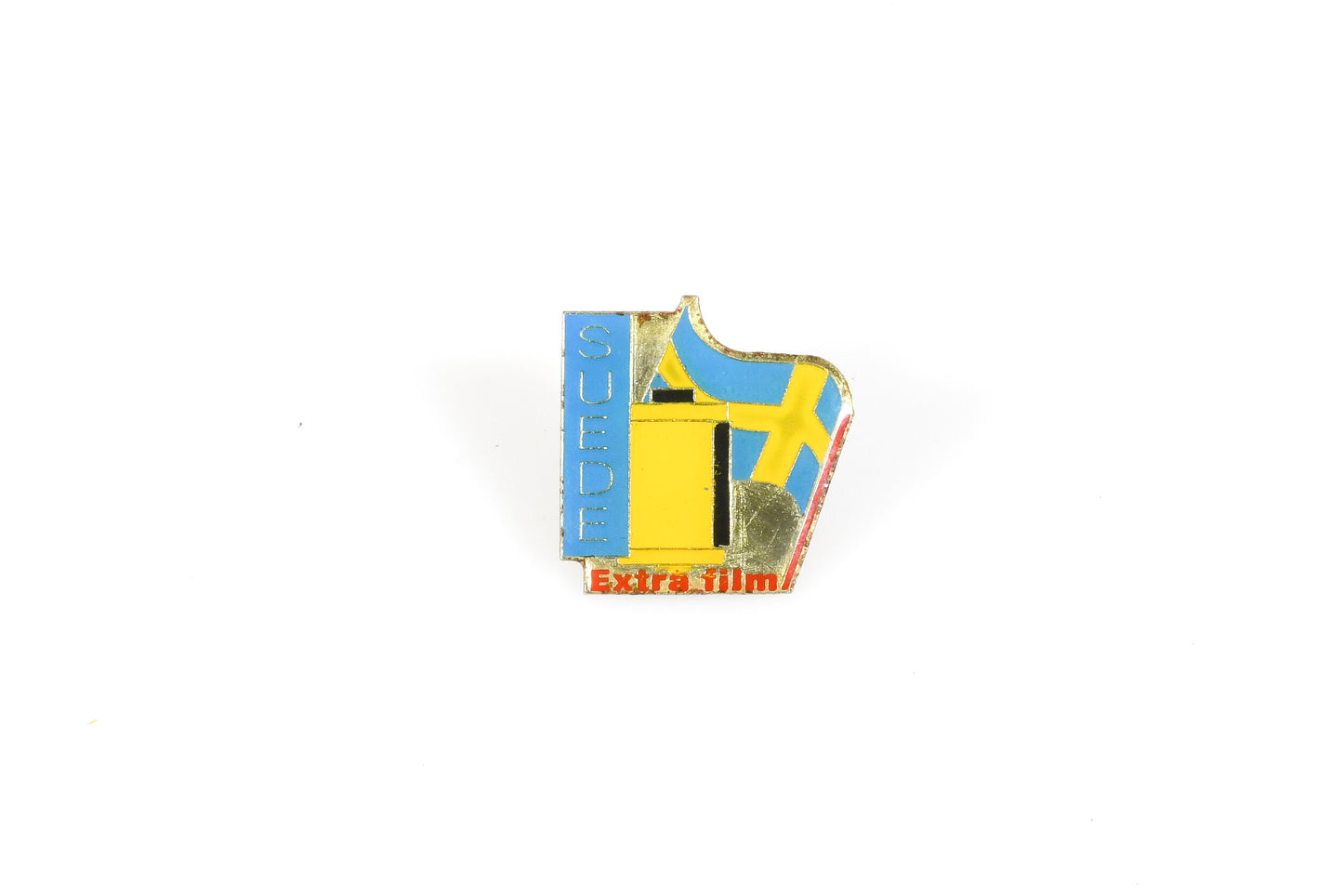 Extrafilm Sweden Vintage Bronze Pin Badge